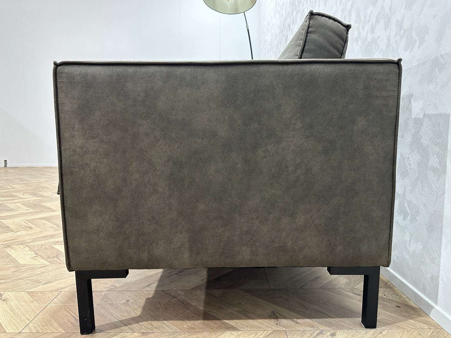 Antraciet Velvet 2.5-Zits Bank ~ Losse Kussens Met Afneembare Hoezen