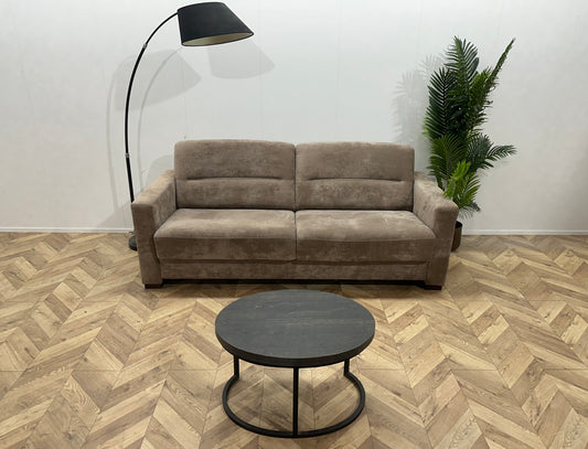 Licht Bruine Suède Stoffen 2.5-Zits Bank ~ Nieuwstaat