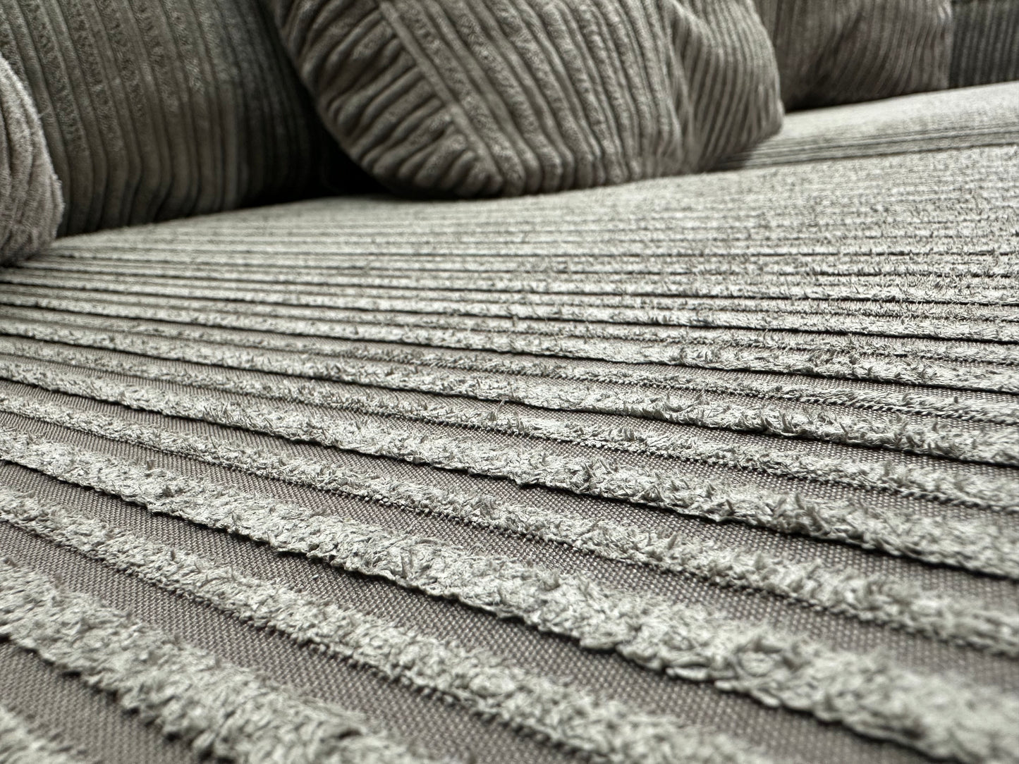 PuraVida Beige Ribstof Banken Set ~ Losse Kussens Met Afneembare Hoezen