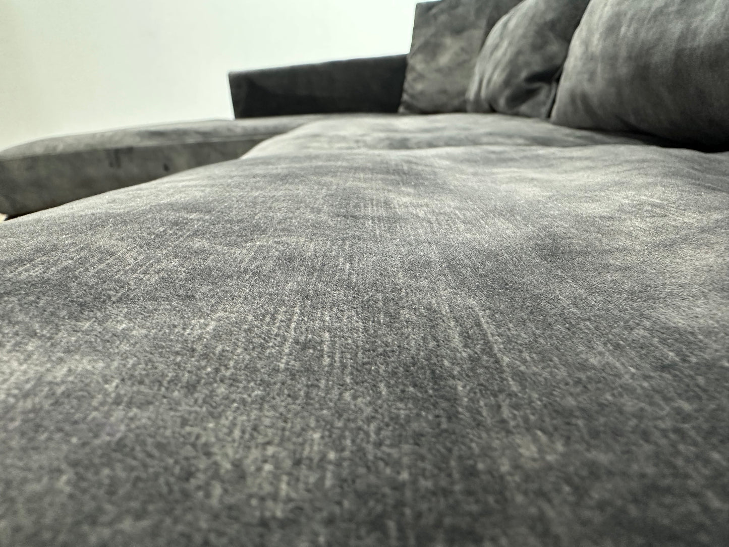 Antraciet Velvet Hoekbank ~ Losse Kussens Met Afneembare Hoezen