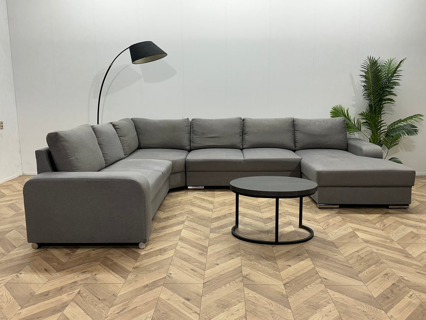 Licht Grijze U Bank ~ Losse Rugkussens Met Afneembare Hoezen