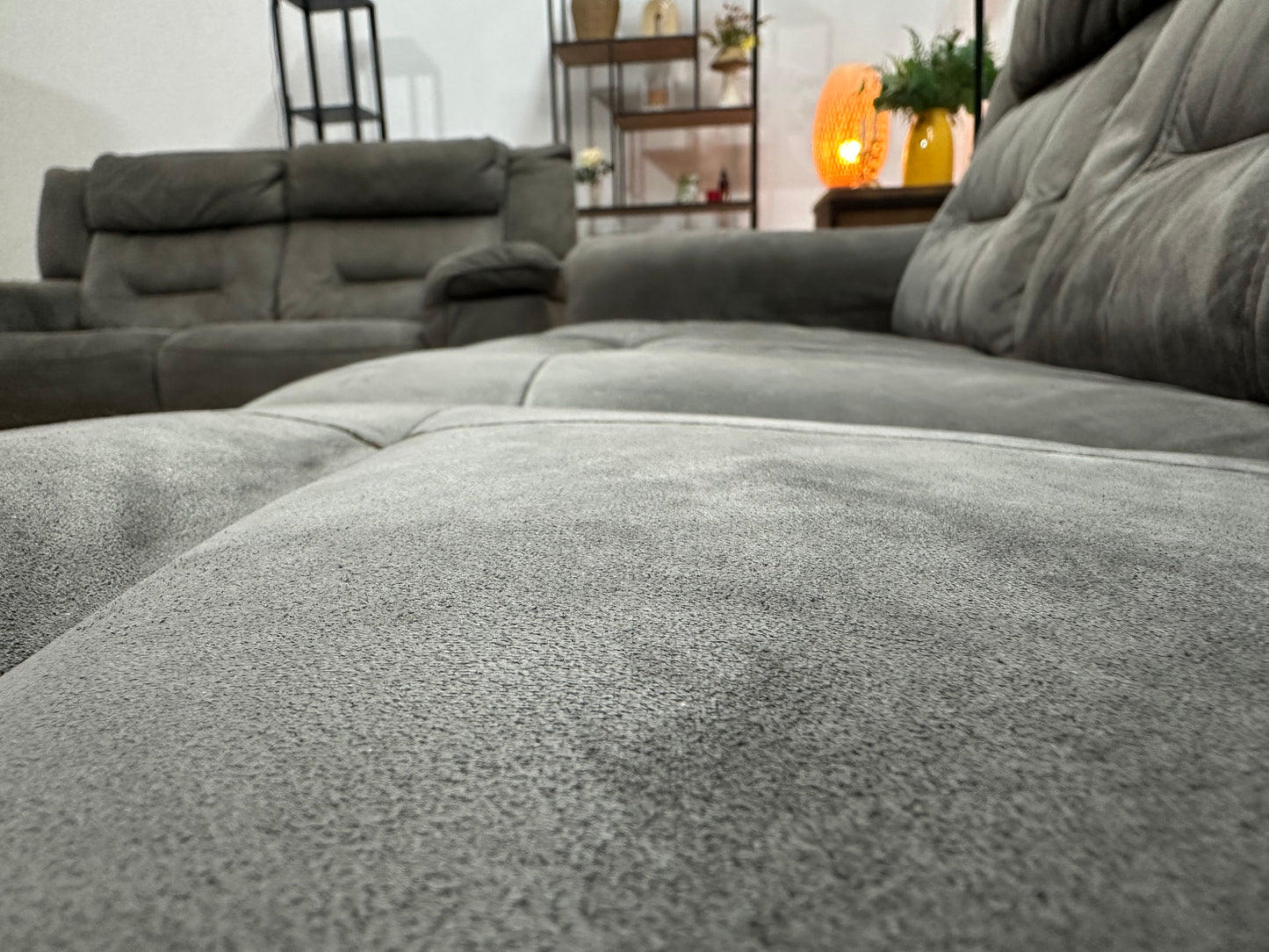 Antraciet Velvet Banken Set ~ Vaste Kussens