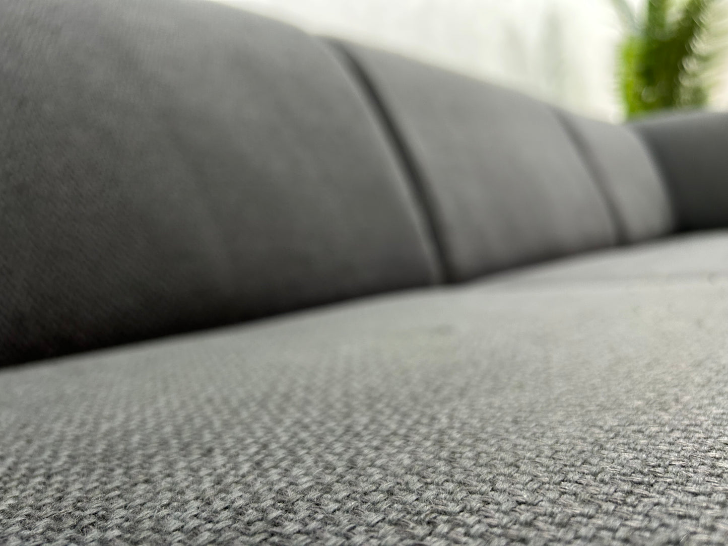 Antraciet Hoekbank ~ Vaste Kussens