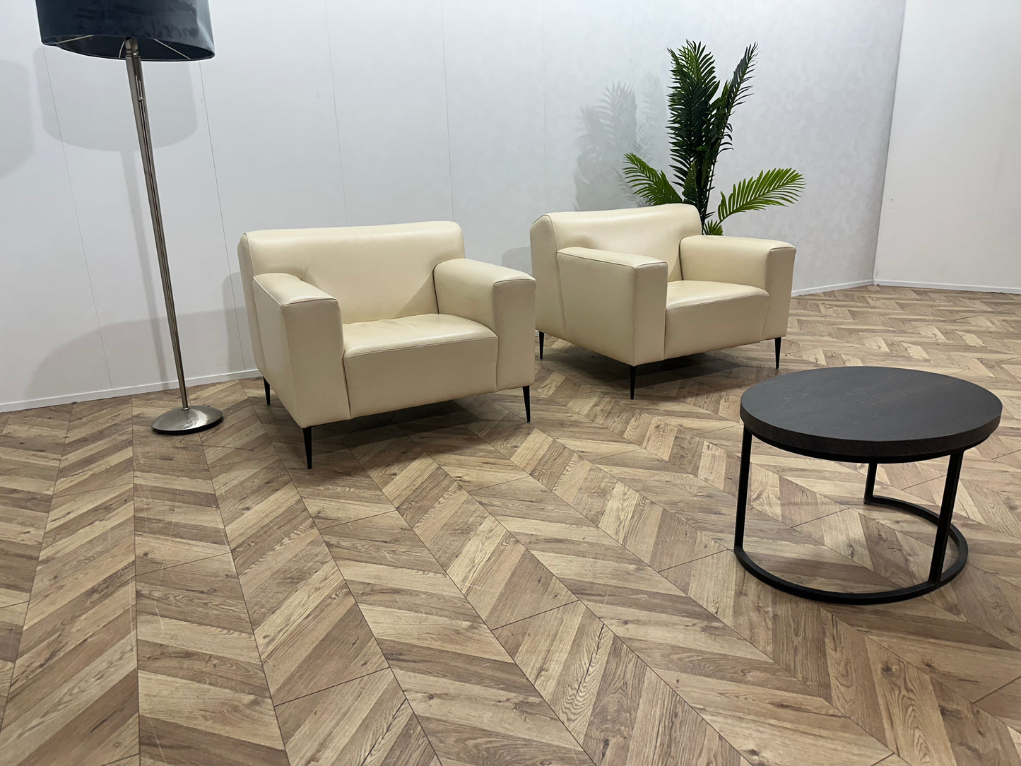 EnzoLuca Crème Echt Lederen Fauteuil ~ Vaste Kussens