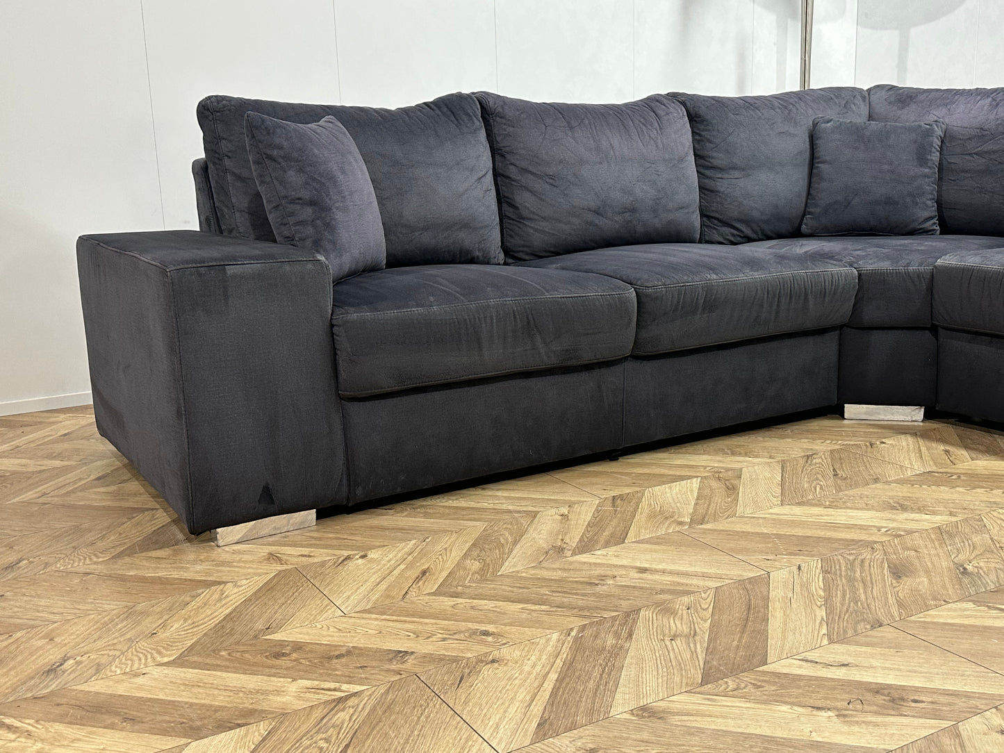 Blauwe Velvet U Bank ~ Losse Kussens Met Afneembare Hoezen
