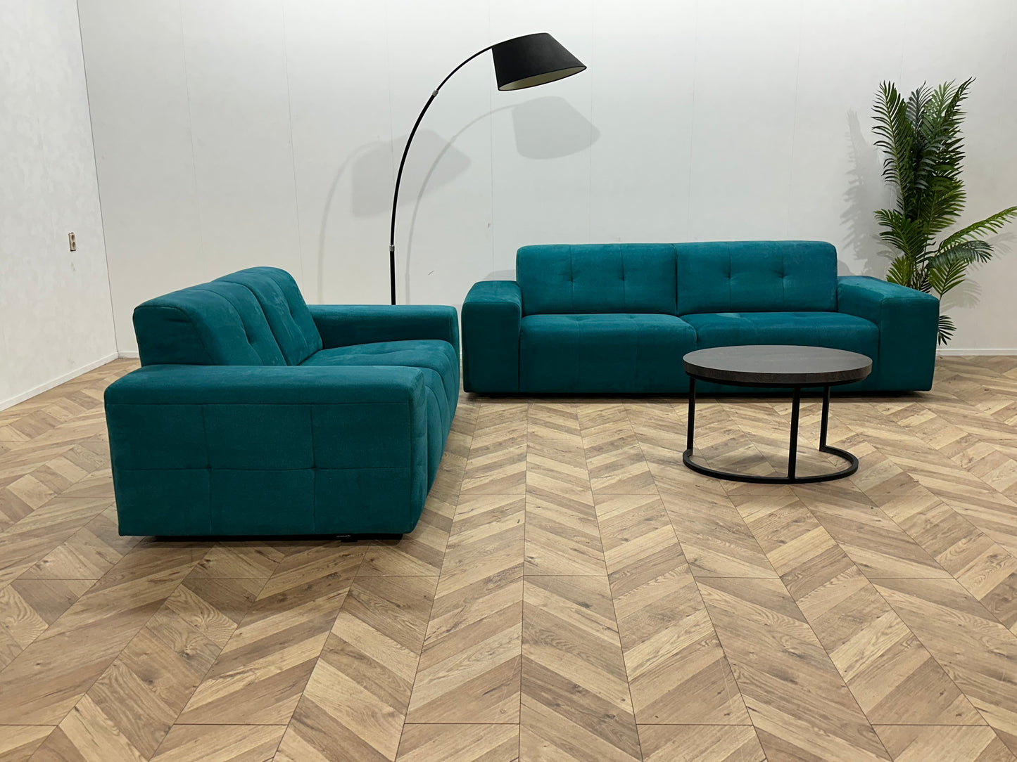 Montèl Blauwe Suède Stoffen Banken Set ~ Nieuwstaat
