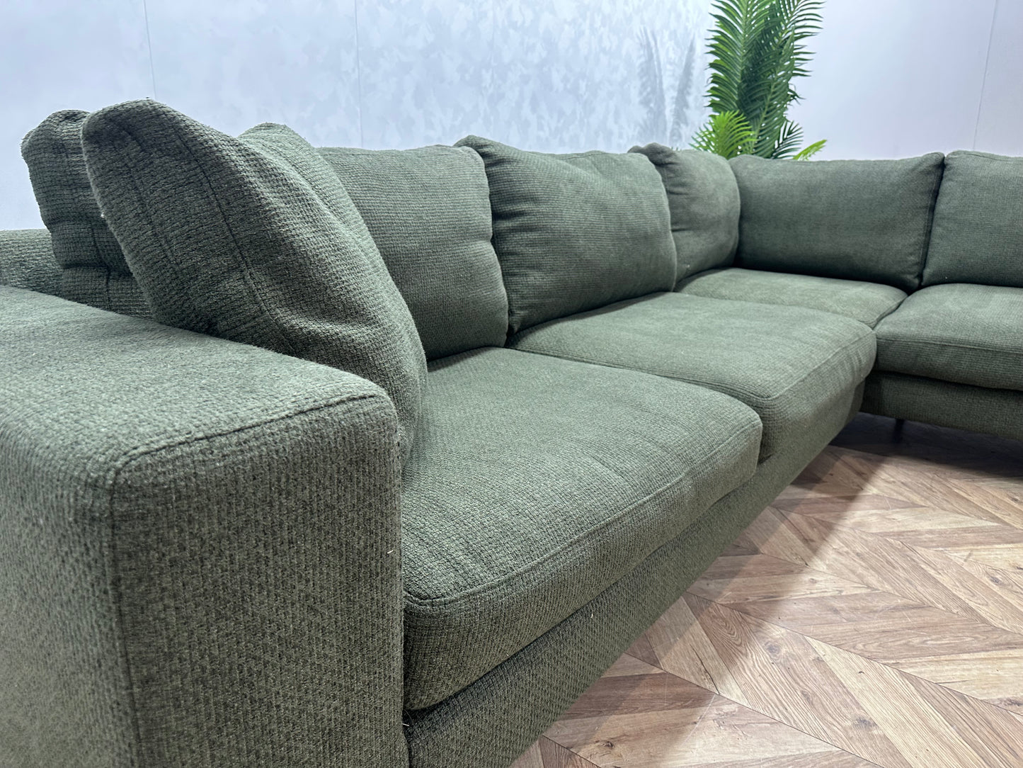 Groene Hoekbank ~ Losse Kussens Met Afneembare Hoezen