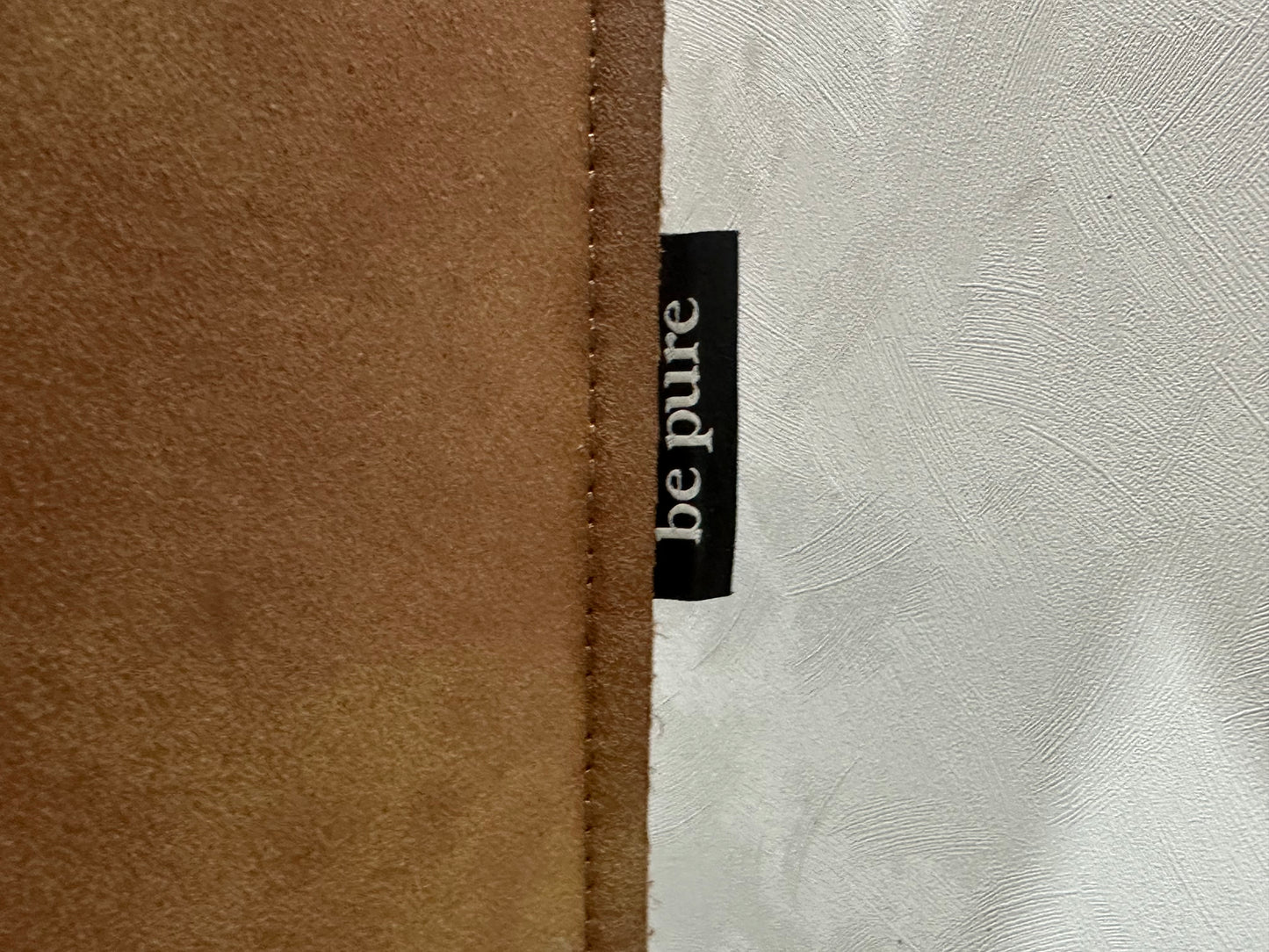 BePure Cognac Bruine Suède Lederen 2.5-Zits Bank - Losse Kussens Met Afneembare Hoezen