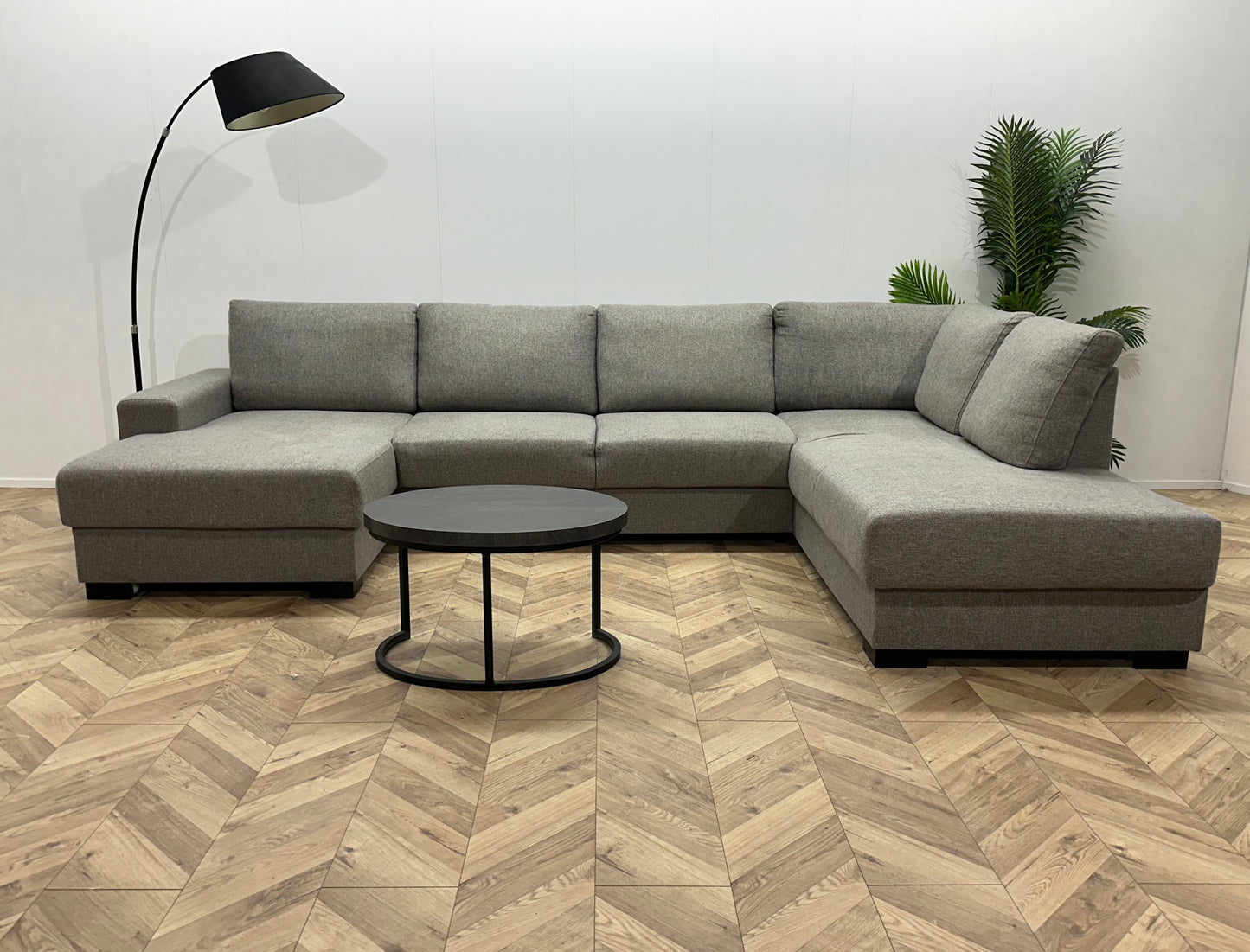 Licht Grijze U Bank ~ Losse Rugkussens Met Afneembare Hoezen