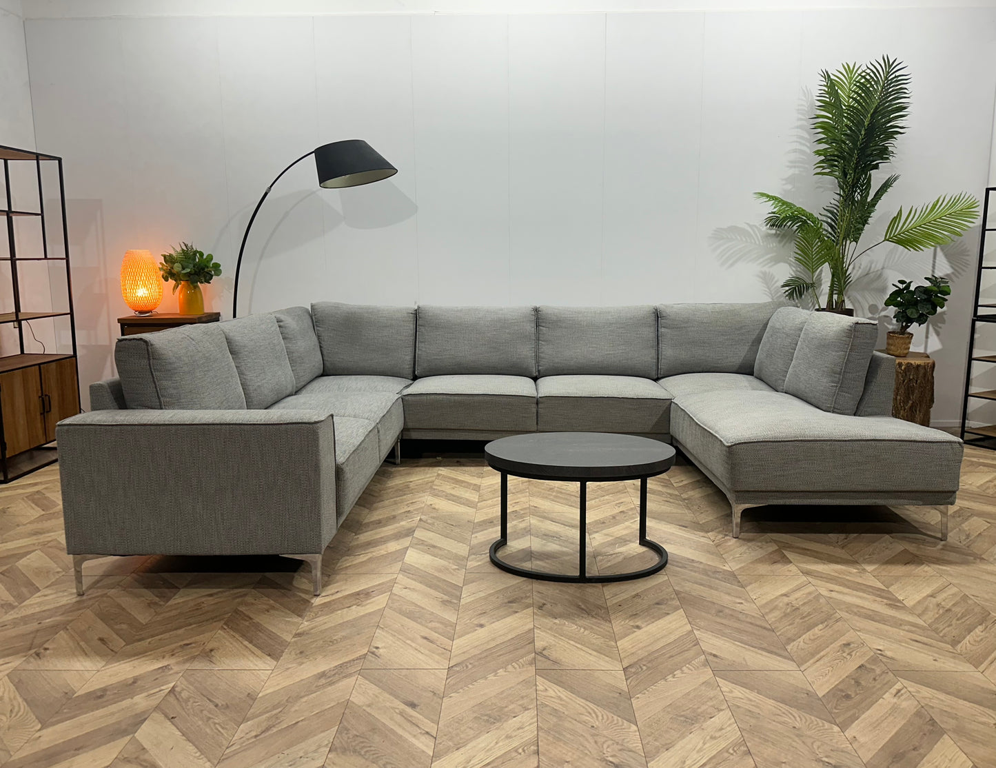 Licht Grijze U Bank ~ Losse Rugkussens Met Afneembare Hoezen