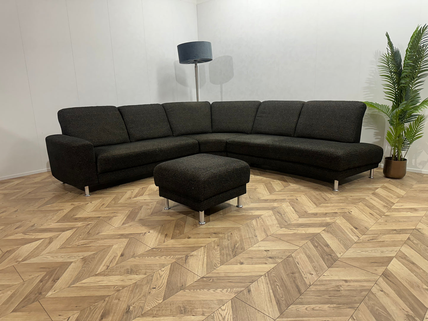 Antraciet Design Hoekbank Inc Hocker ~ Nieuwstaat