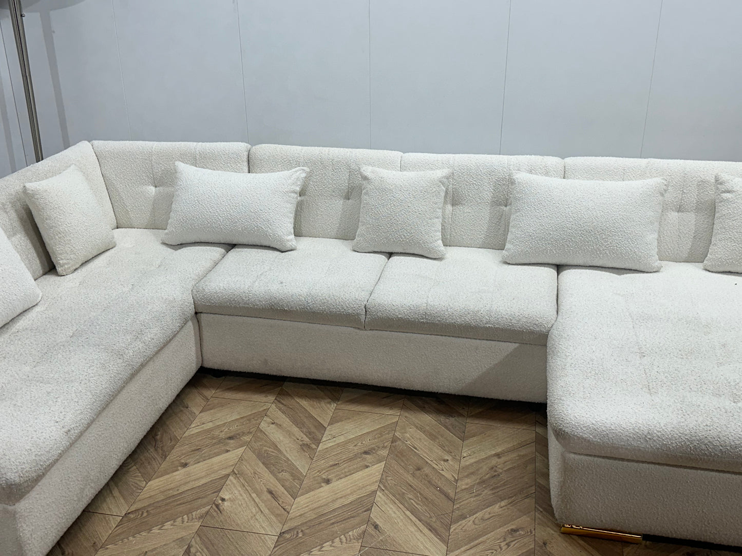 Witte Bloucé Stoffen U Bank ~ Vaste Kussens
