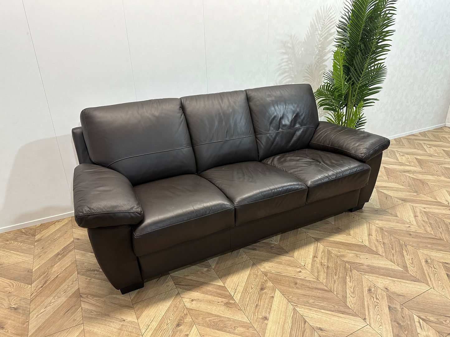 Leatherworld Bruine Echt Lederen Banken Set ~ Vaste Kussens