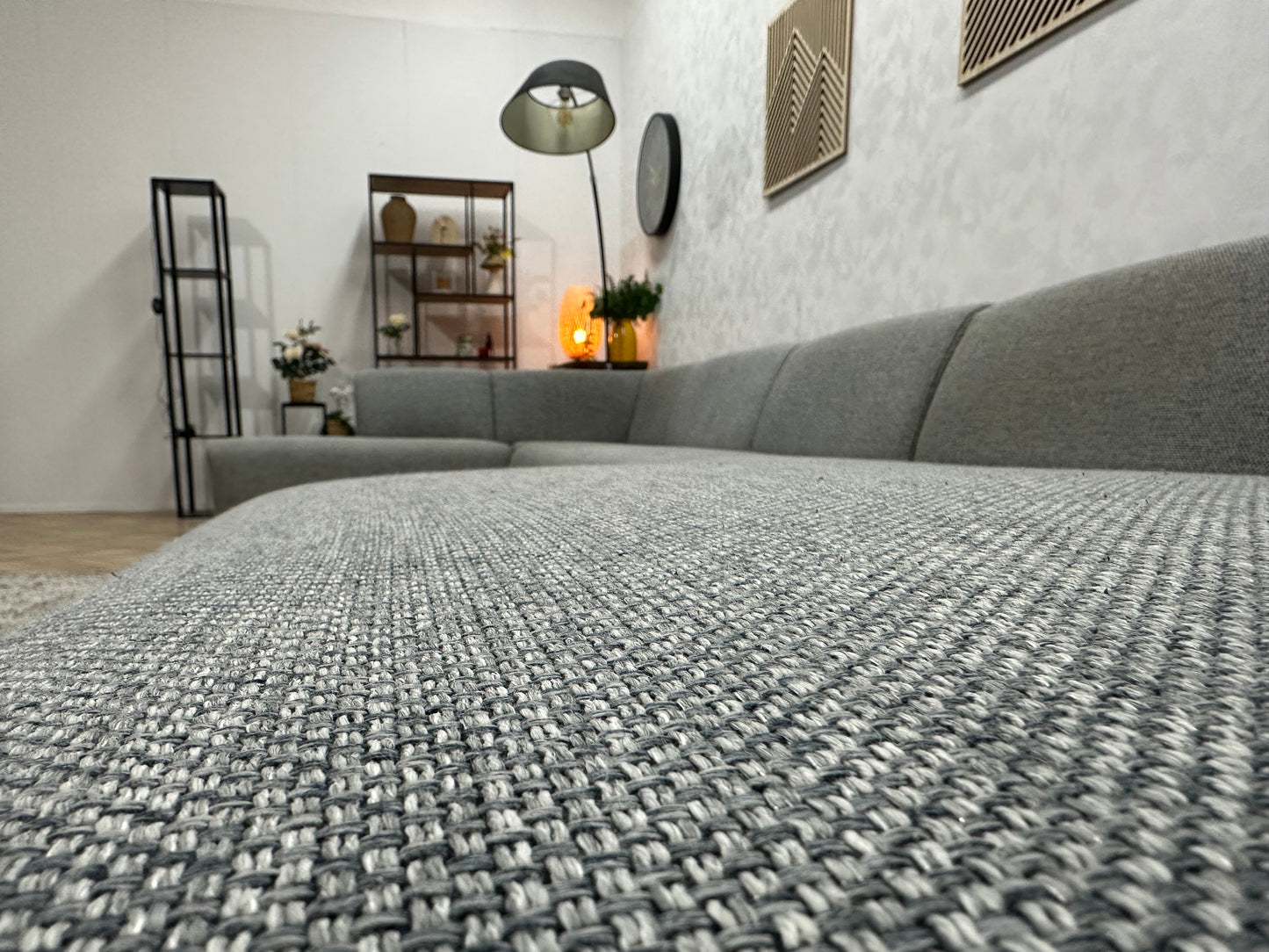 Licht Grijze Ruime U Bank ~ Vaste Kussens