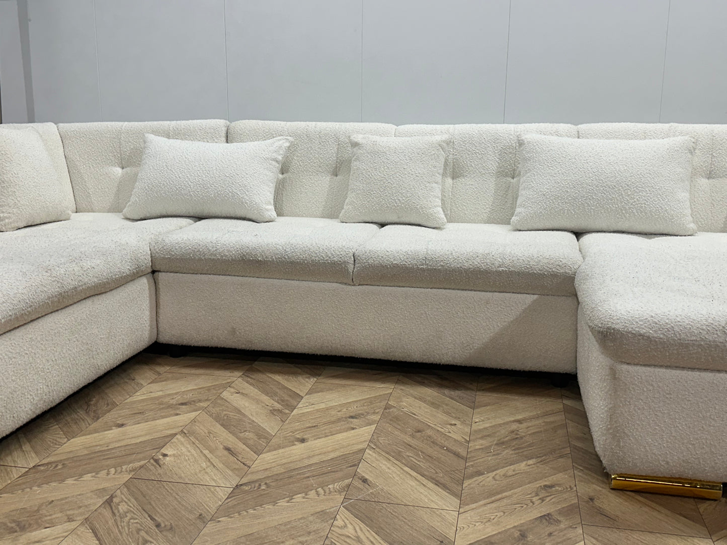 Witte Bloucé Stoffen U Bank ~ Vaste Kussens