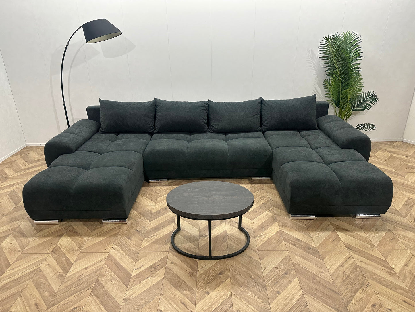 !Showroommodel! Antraciet Suède Stoffen U Bank