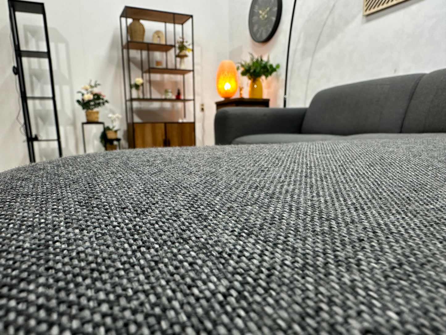 Grijze Hoekbank ~ Vaste Kussens