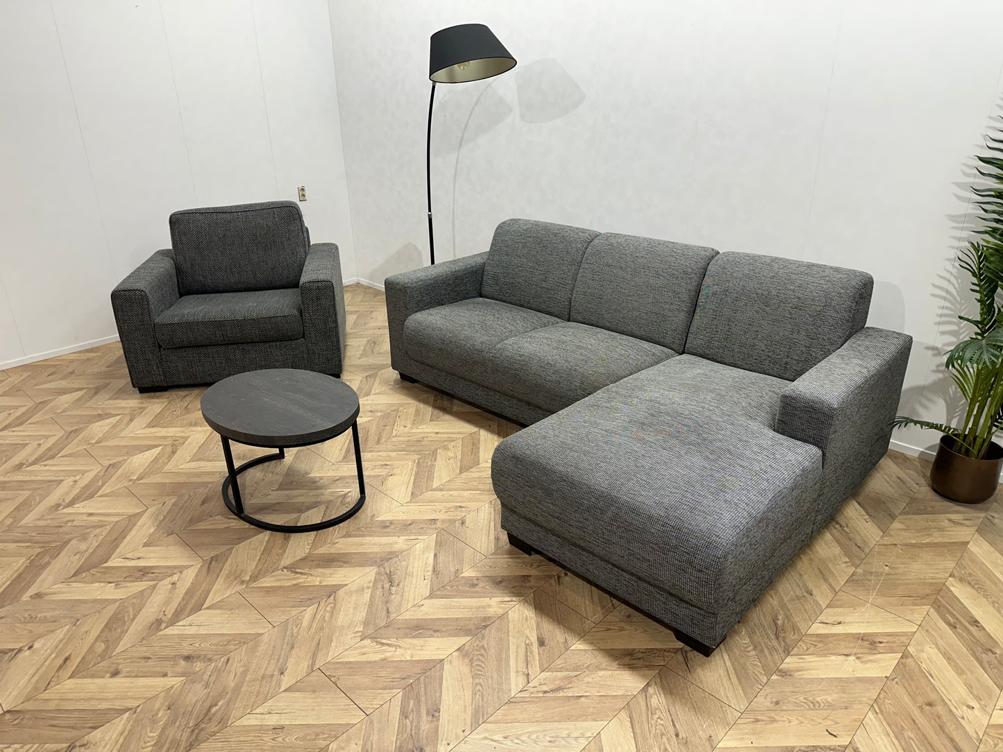 Grijze Hoekbank Inc Fauteuil
