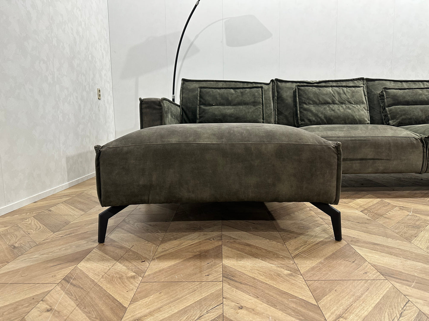 Room108 Groene Velvet U Bank ~ Losse Kussens Met Afneembare Hoezen