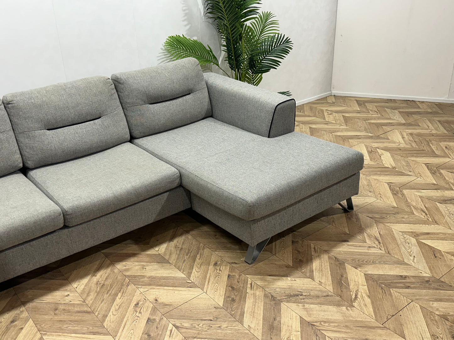 H&H Licht Grijze U Bank ~ Losse Kussens Met Afneembare Hoezen