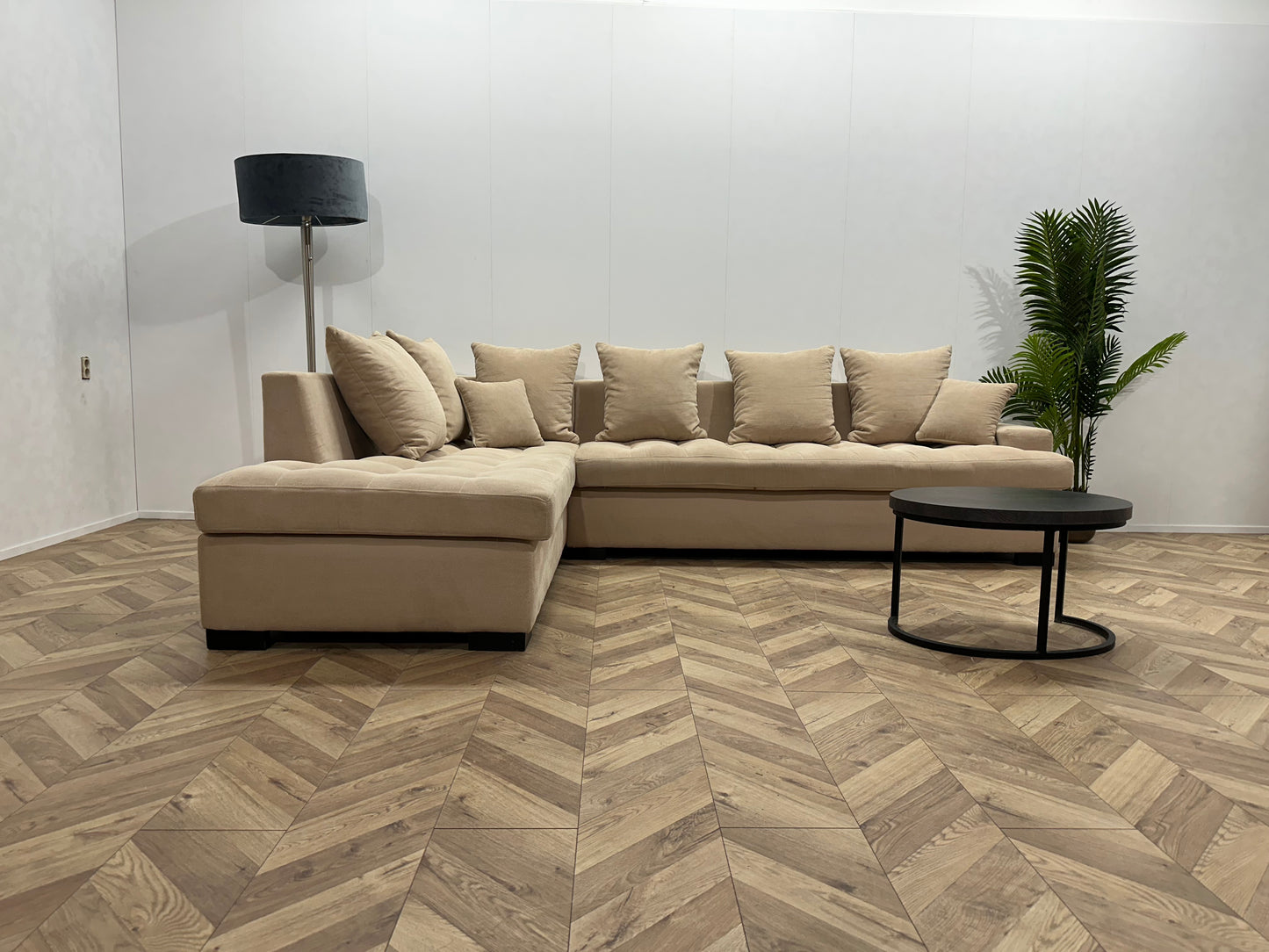 Beige Hoekbank ~ Losse Kussens Met Afneembare Hoezen