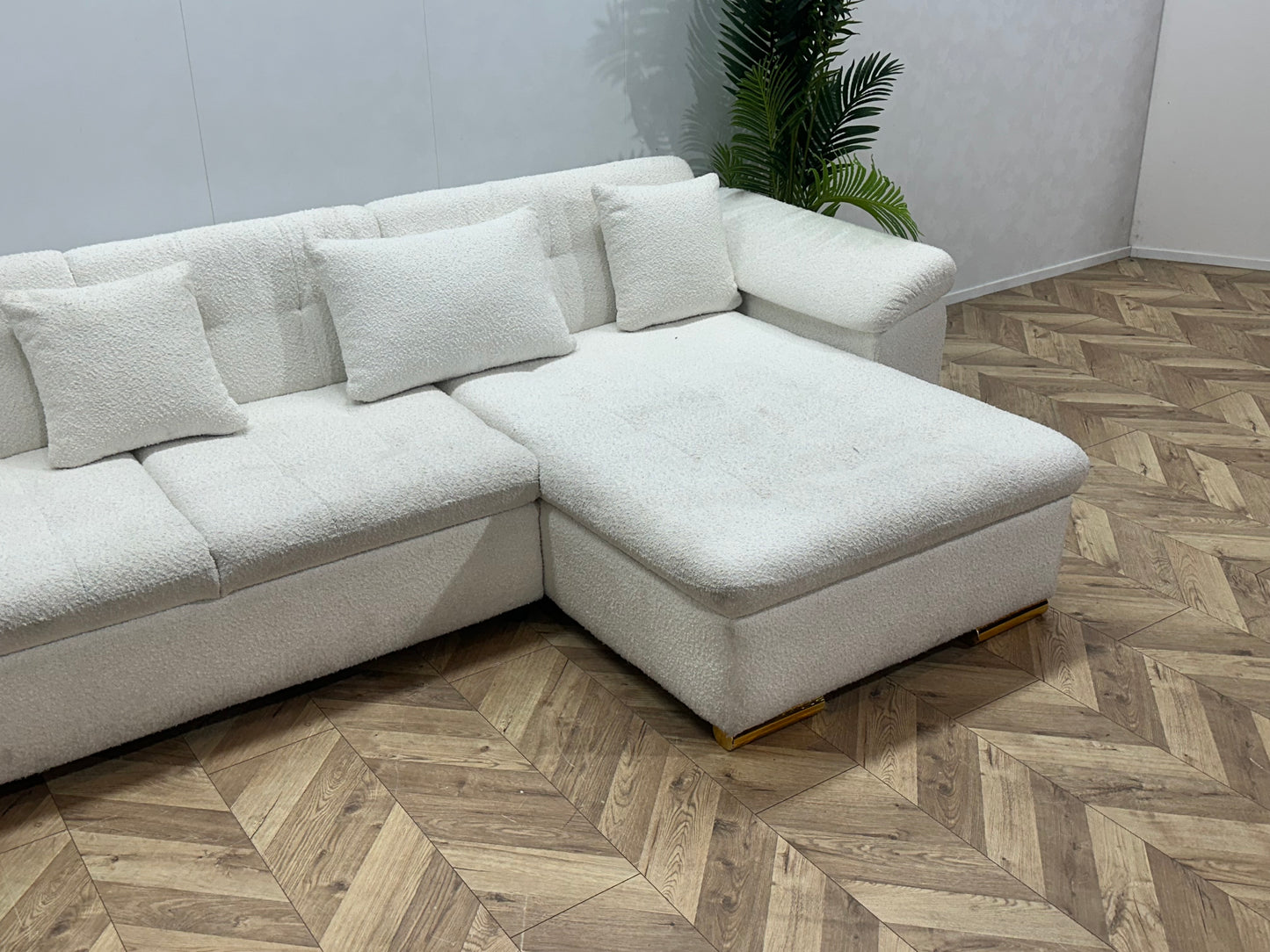 Witte Bloucé Stoffen U Bank ~ Vaste Kussens
