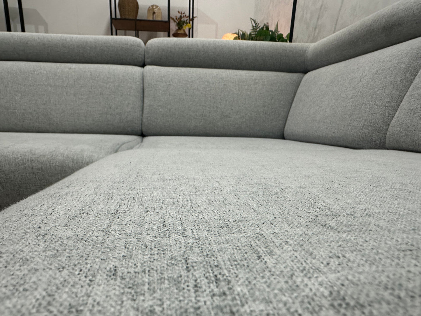 Licht Grijze Hoekbank ~ Verstelbare Hoofdsteunen