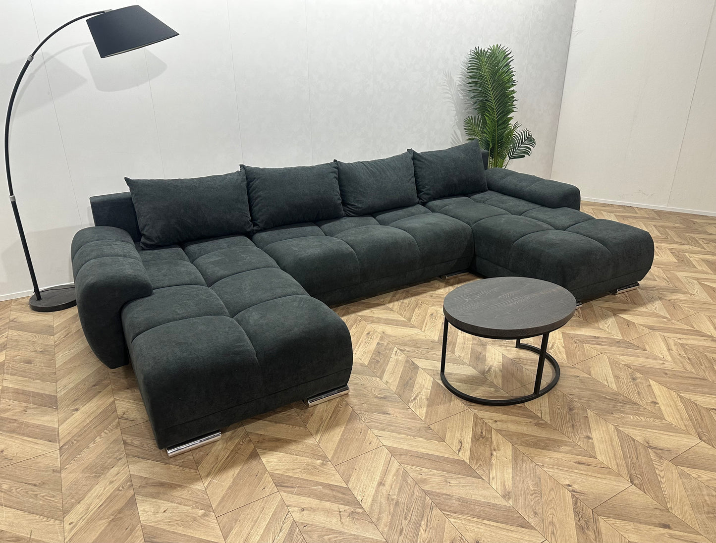 !Showroommodel! Antraciet Suède Stoffen U Bank