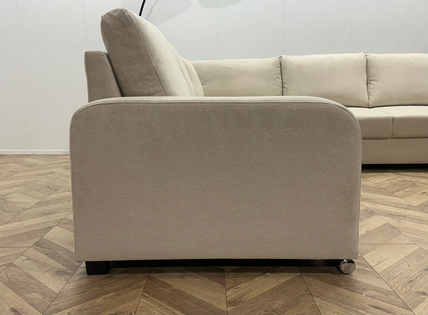!Showroommodel! Crème Suède Stoffen U Bank
