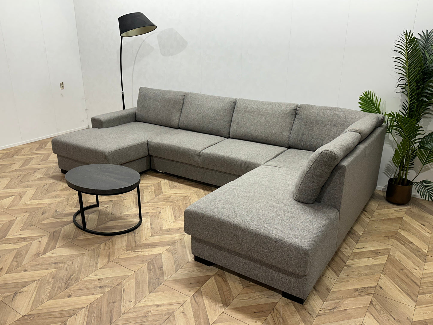 Licht Grijze U Bank ~ Losse Rugkussens Met Afneembare Hoezen