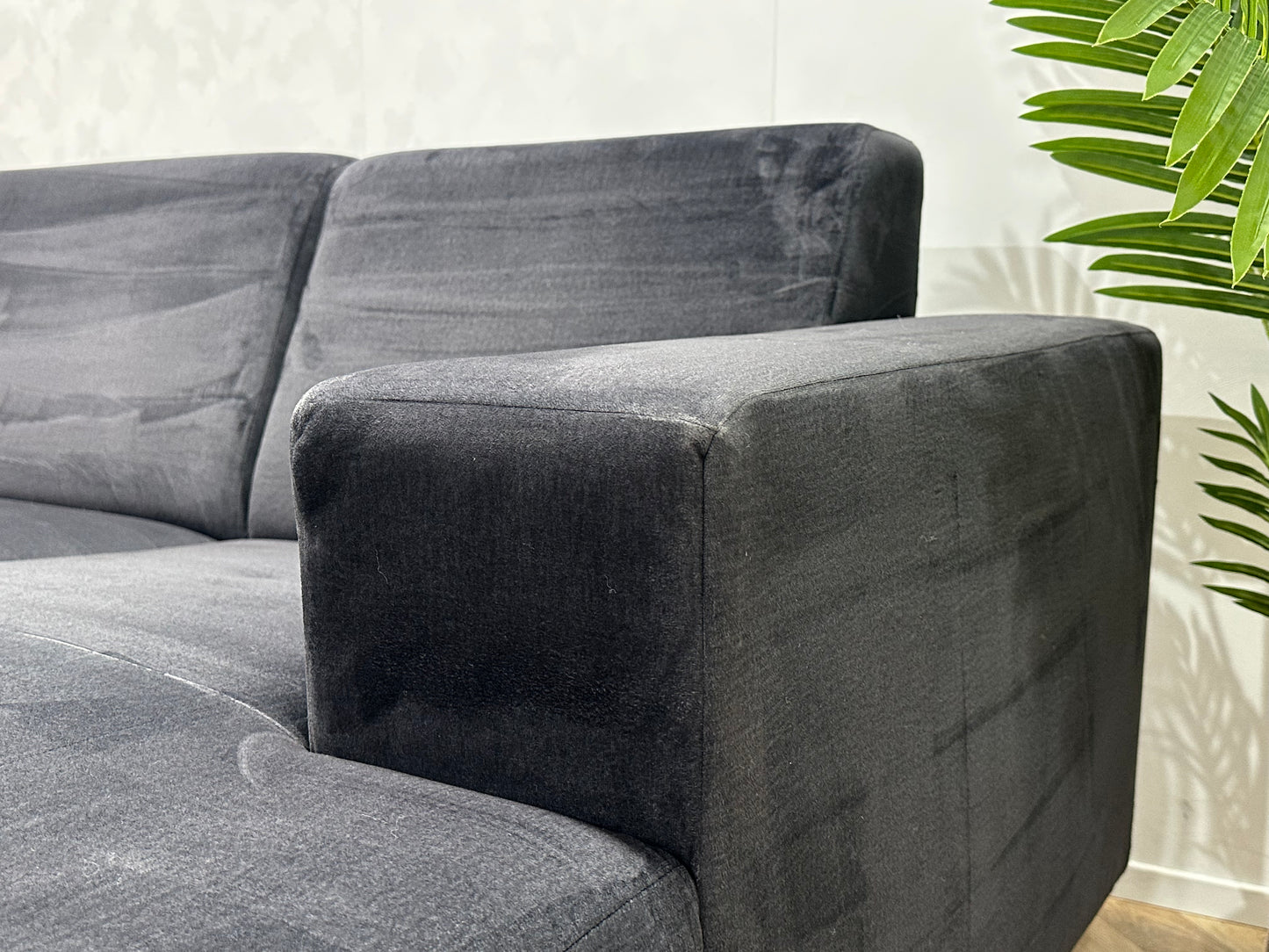 Antraciet Velvet U Bank ~ Vaste Kussens