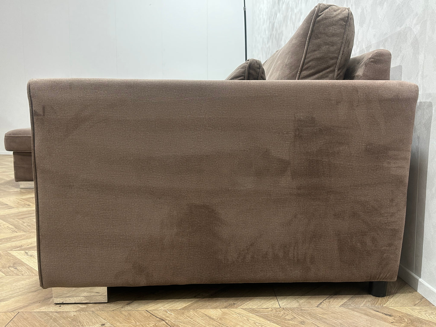 Licht Bruine Velvet Hoekbank ~ Nieuwstaat