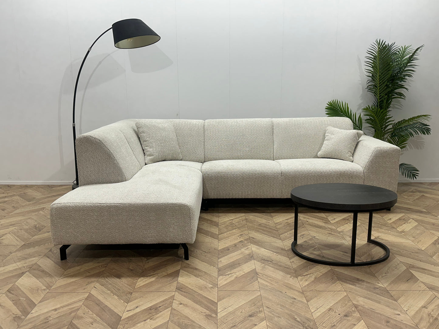 !Showroommodel! Crème Bouclé Hoekbank