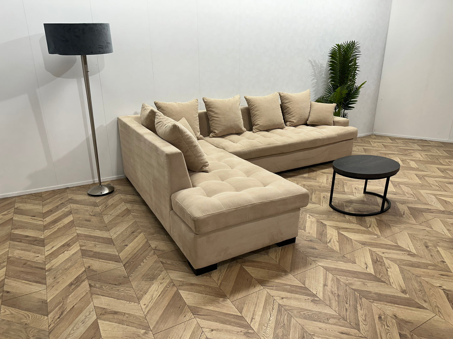 Beige Hoekbank ~ Losse Kussens Met Afneembare Hoezen