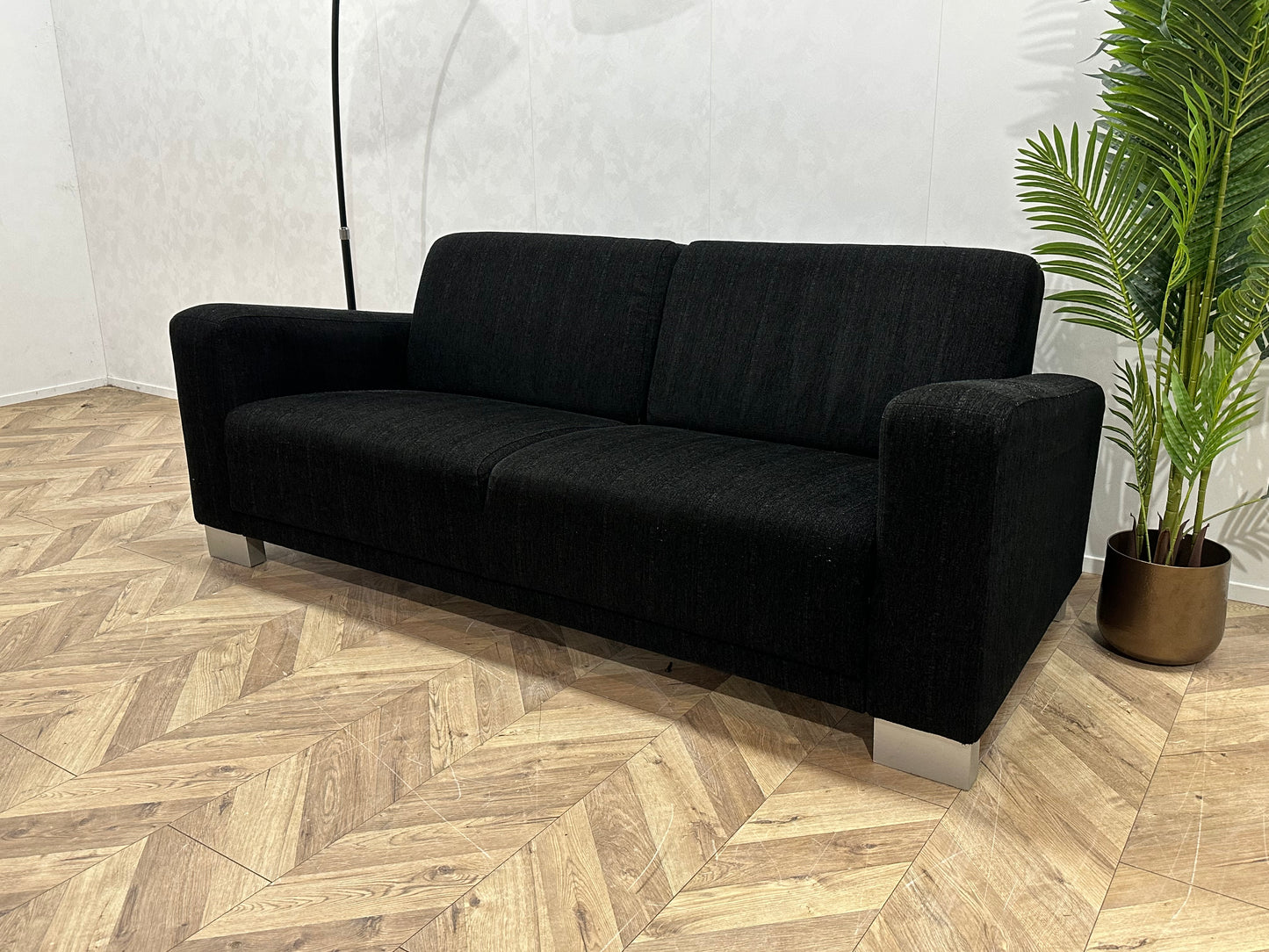 In.House Zwart 2.5-Zits Bank ~ Vaste Kussens