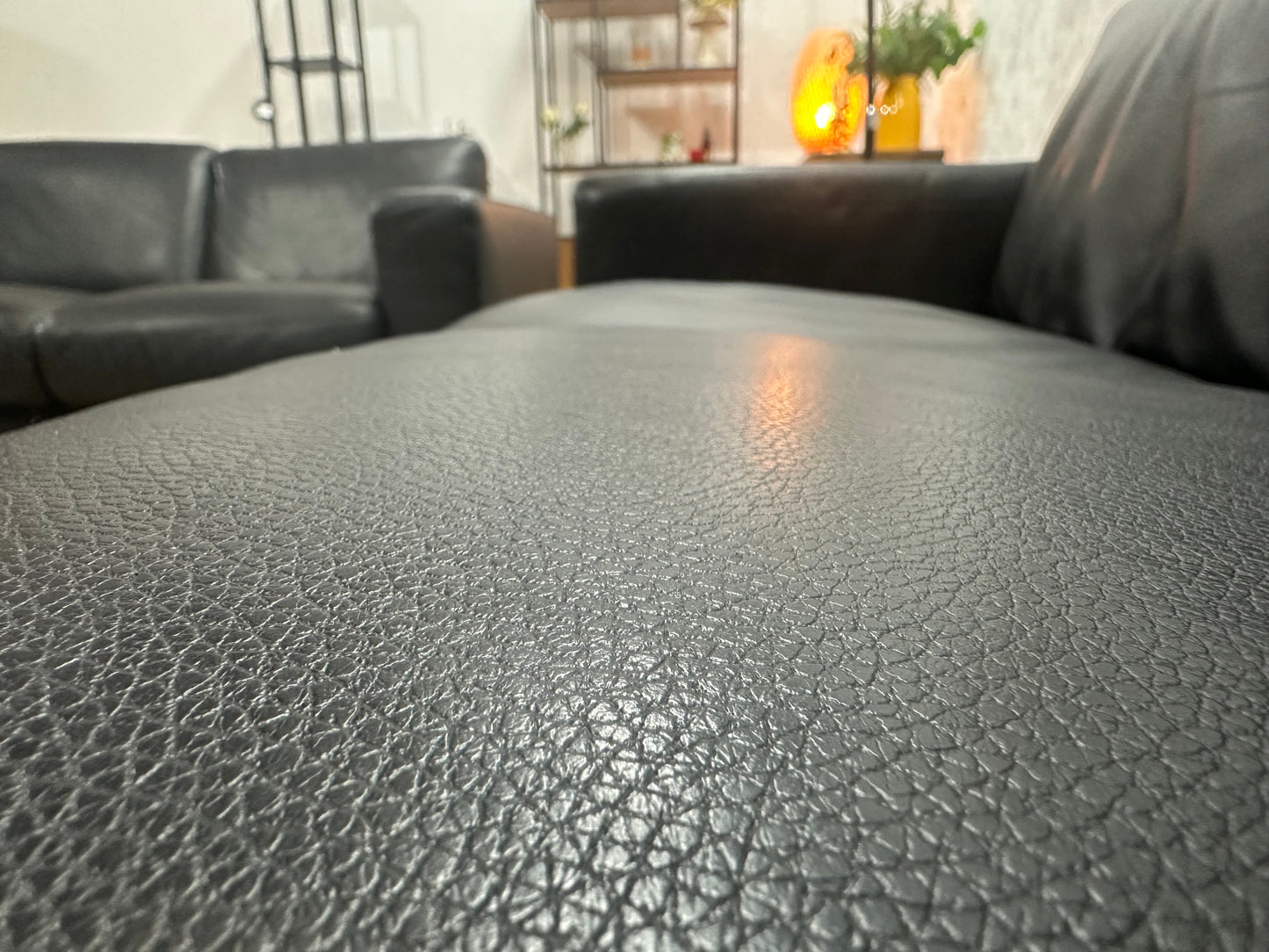 Zwart Echt Lederen Banken Set ~ Vaste Kussens