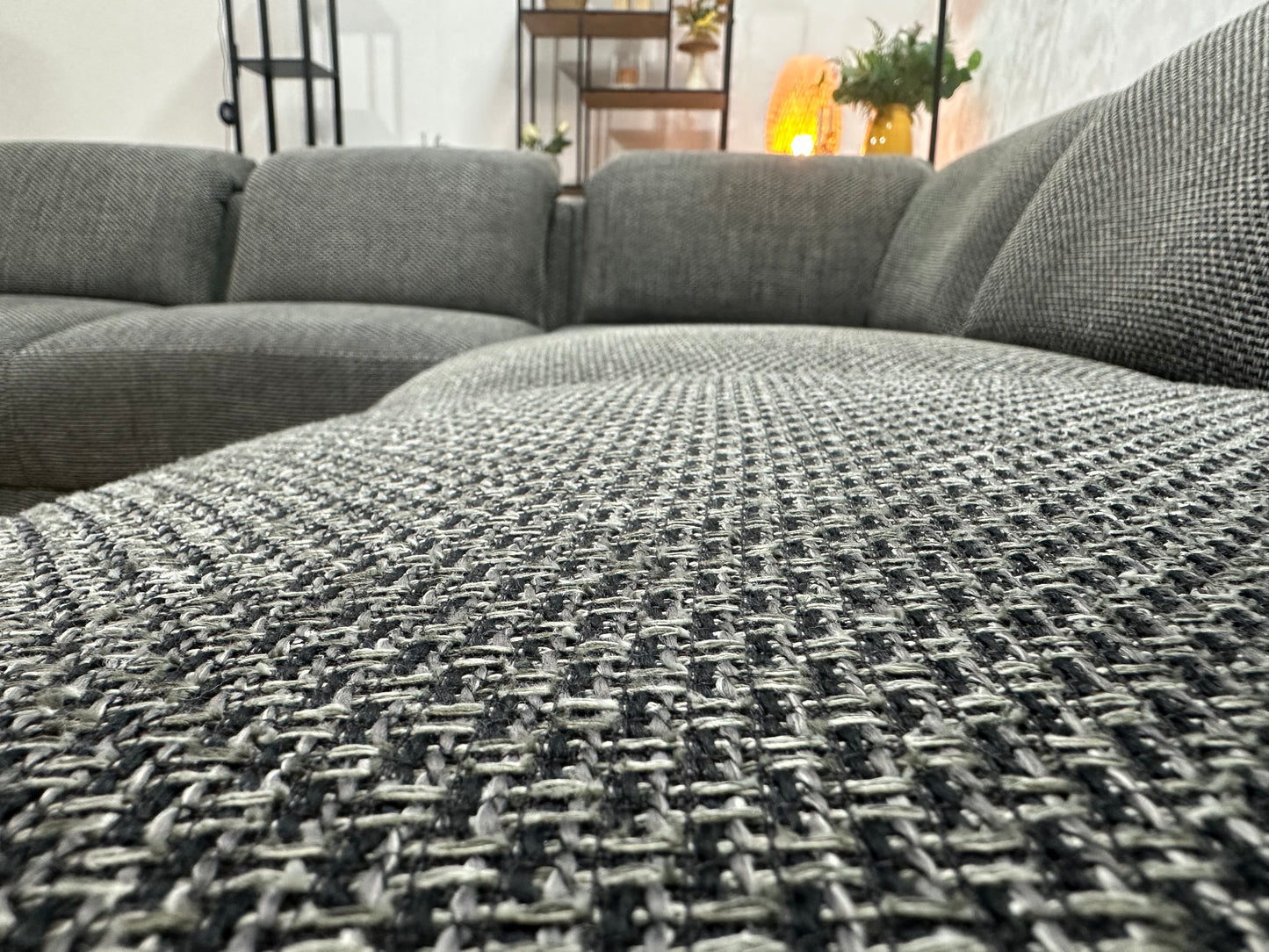 H&H Grijze Hoekbank ~ Verstelbare Hoofdsteunen