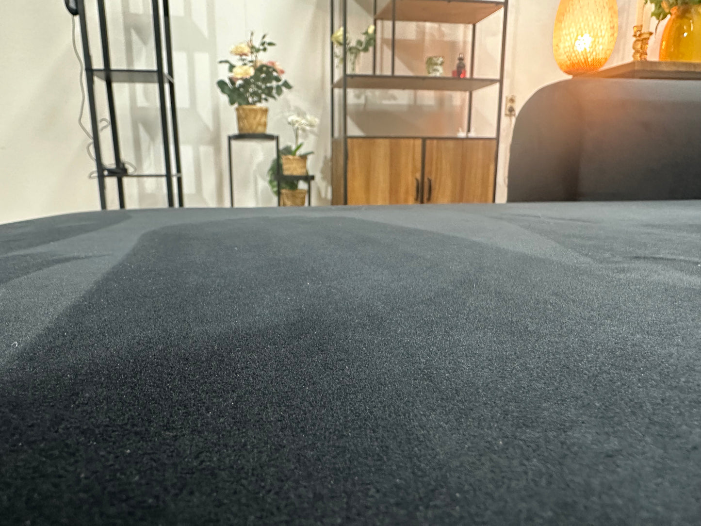 !Showroommodel! Zwarte Velvet Hoekbank