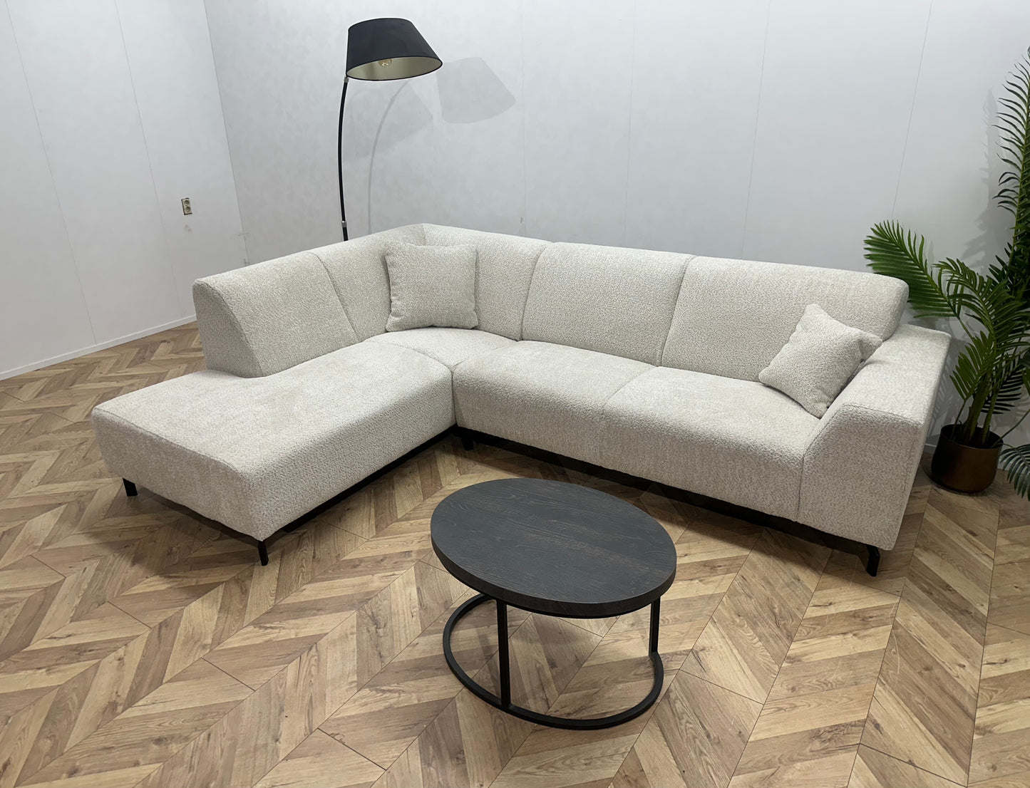 !Showroommodel! Crème Bouclé Hoekbank