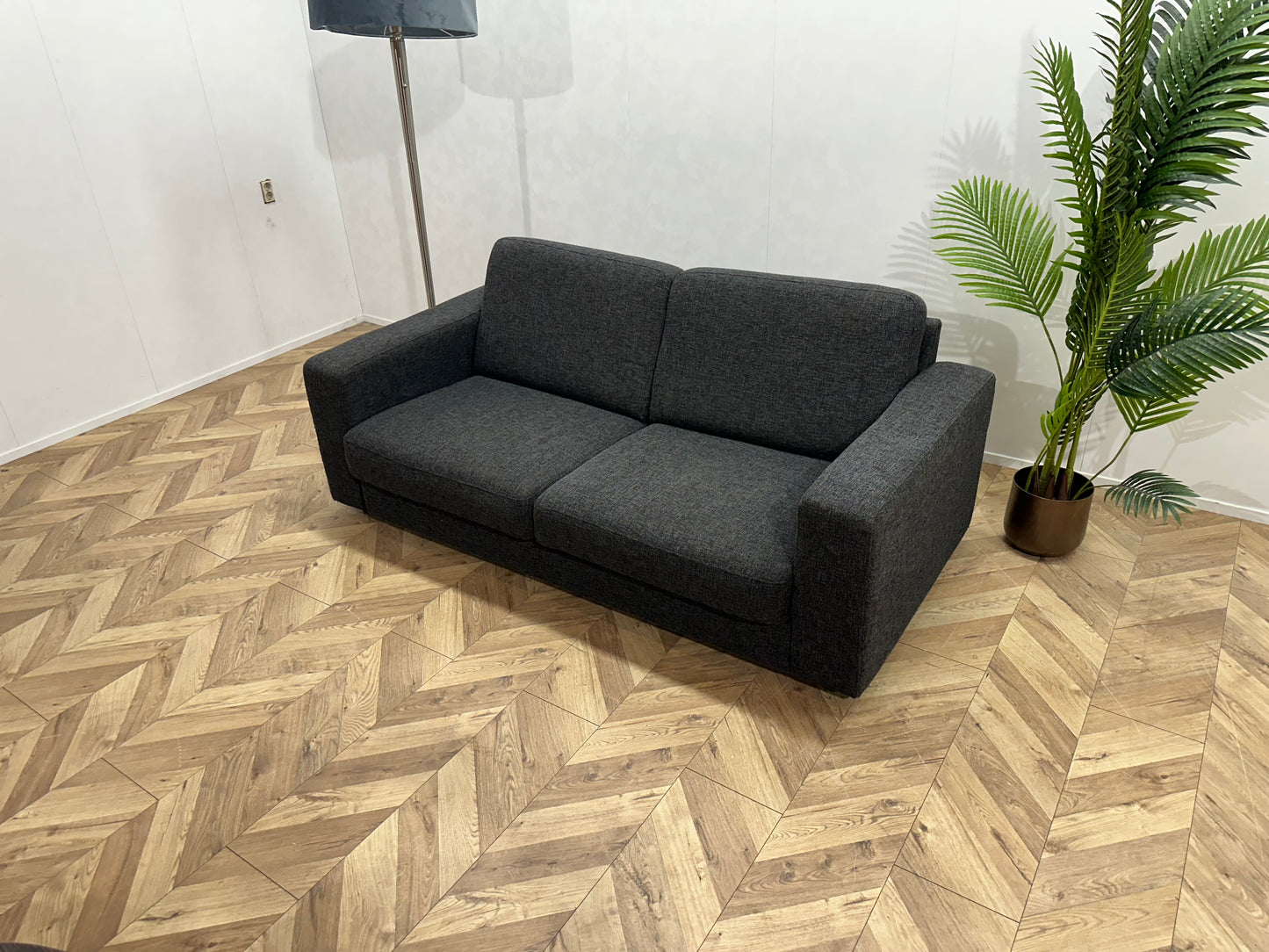 N-Joy Antraciet 2,5-Zits Bank Inc. Fauteuil ~ Vaste Kussens