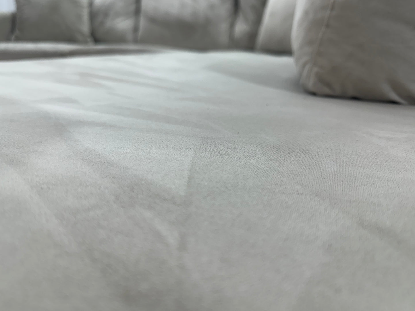 Crème Velvet Hoekbank ~ Nieuwstaat
