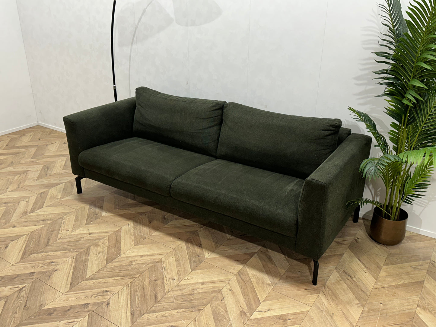Donker Groene 2.5-Zits Bank ~ Losse Rugkussens Met Afneembare Hoezen