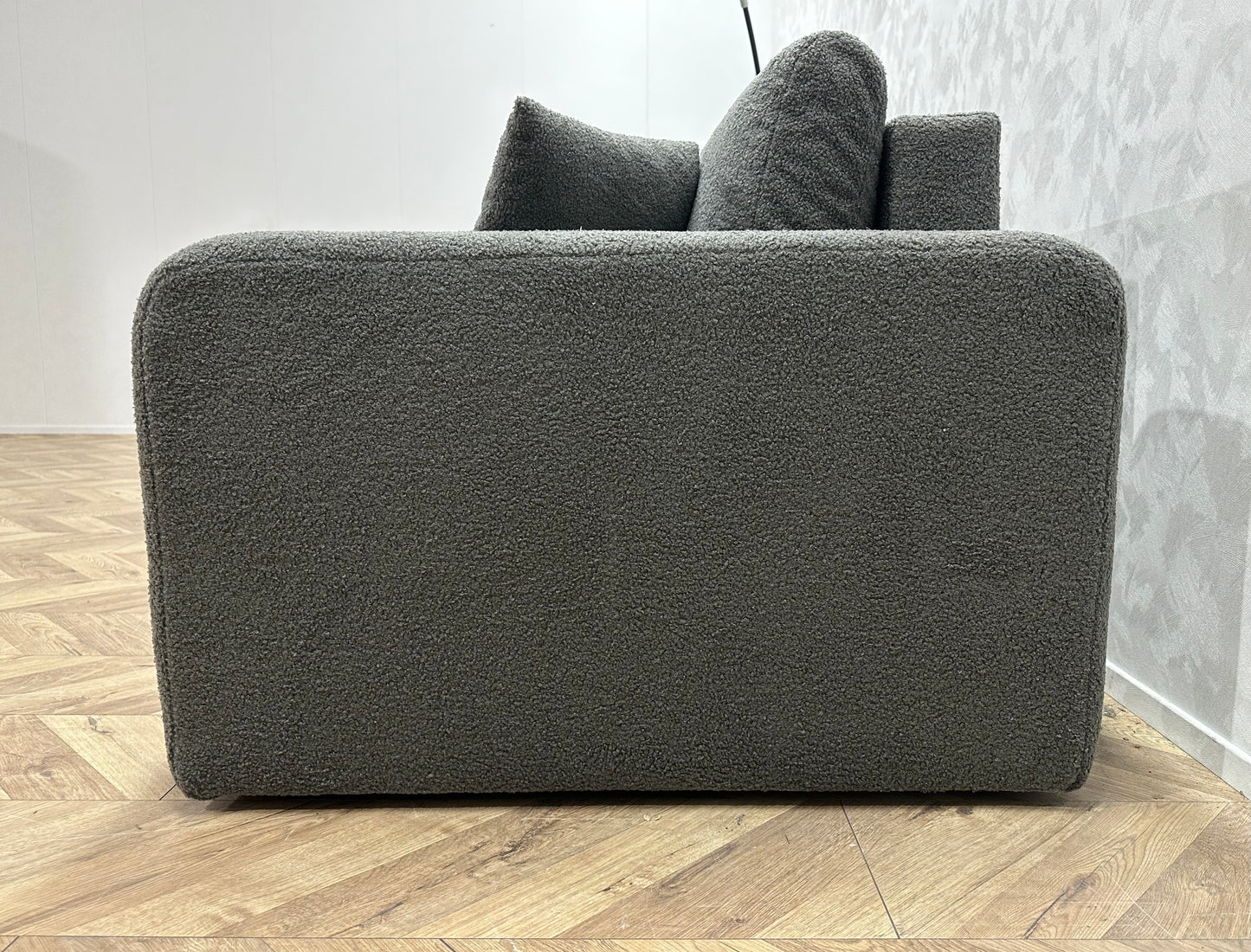 !Showroommodel! Grijze Bouclé Hoekbank