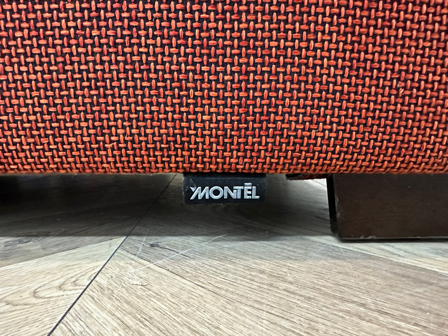 Bruin\Rode Montèl Hoekbank Inc Hocker ~ Vaste Kussens