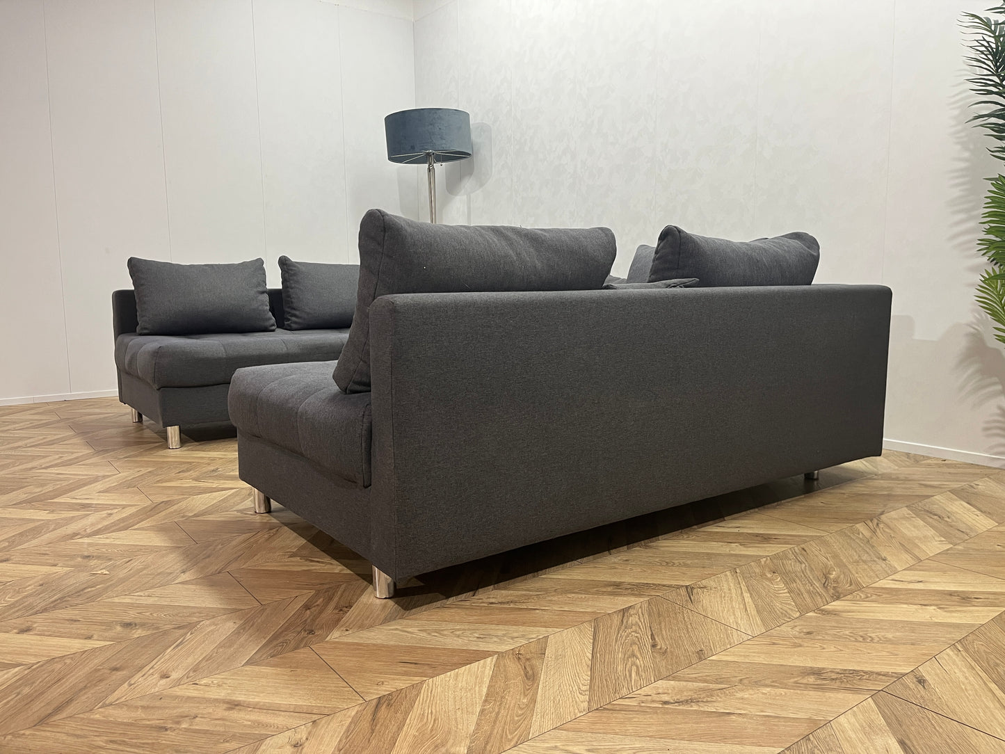 Antraciet U Bank ~ Losse Rugkussens Met Afneembare Hoezen