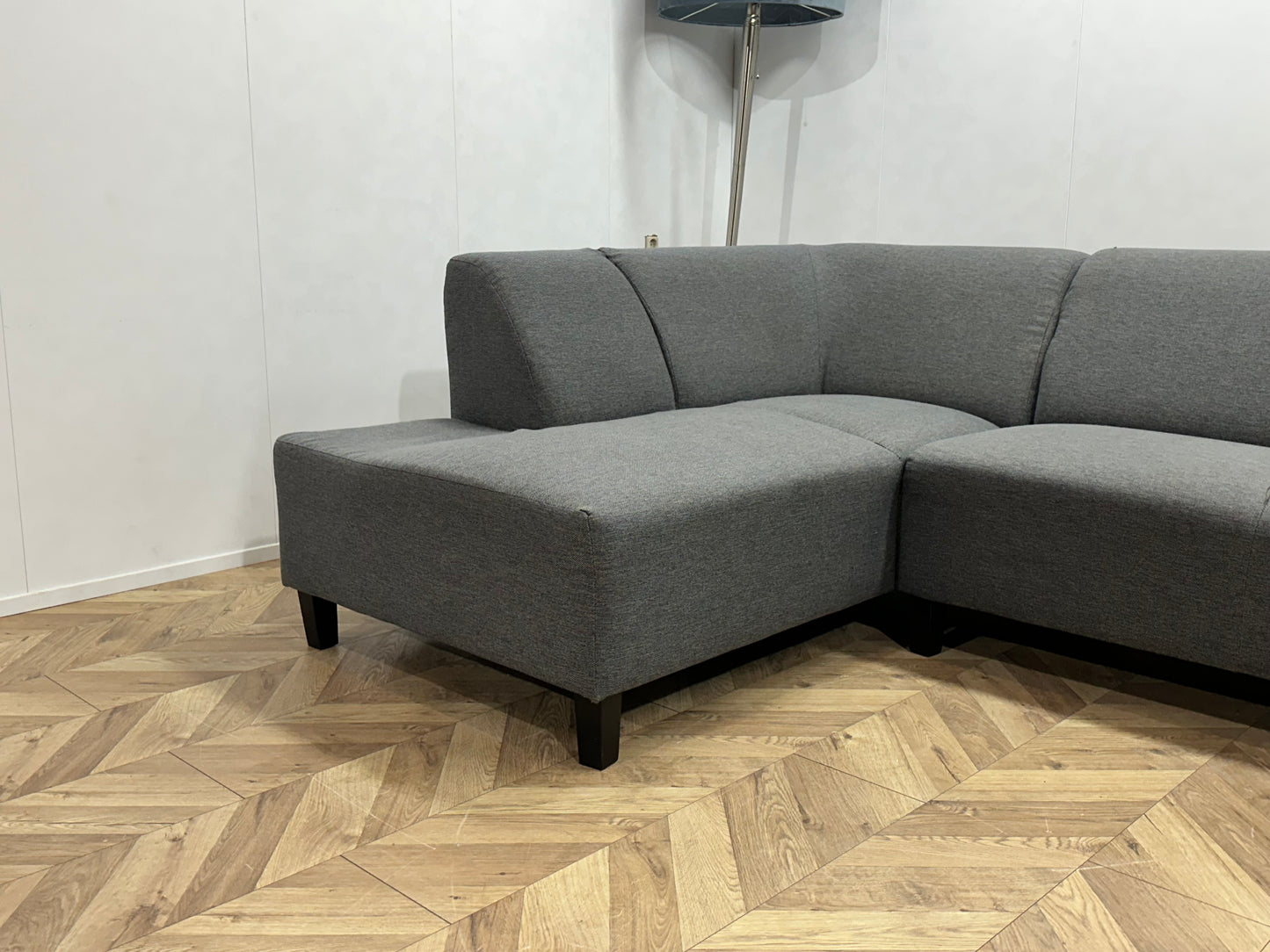 Antraciet Hoekbank Inc Hocker ~ Vaste Kussens