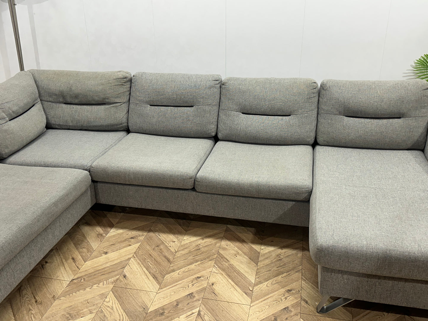 H&H Licht Grijze U Bank ~ Losse Kussens Met Afneembare Hoezen