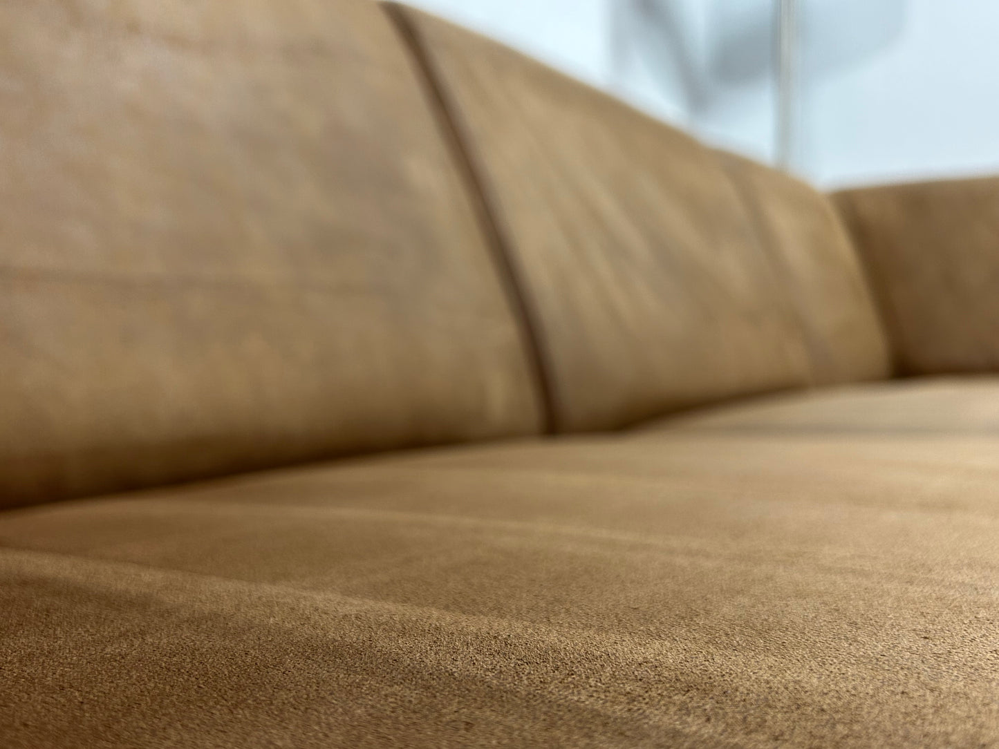 Cognac Hoekbank ~ Vaste Kussens