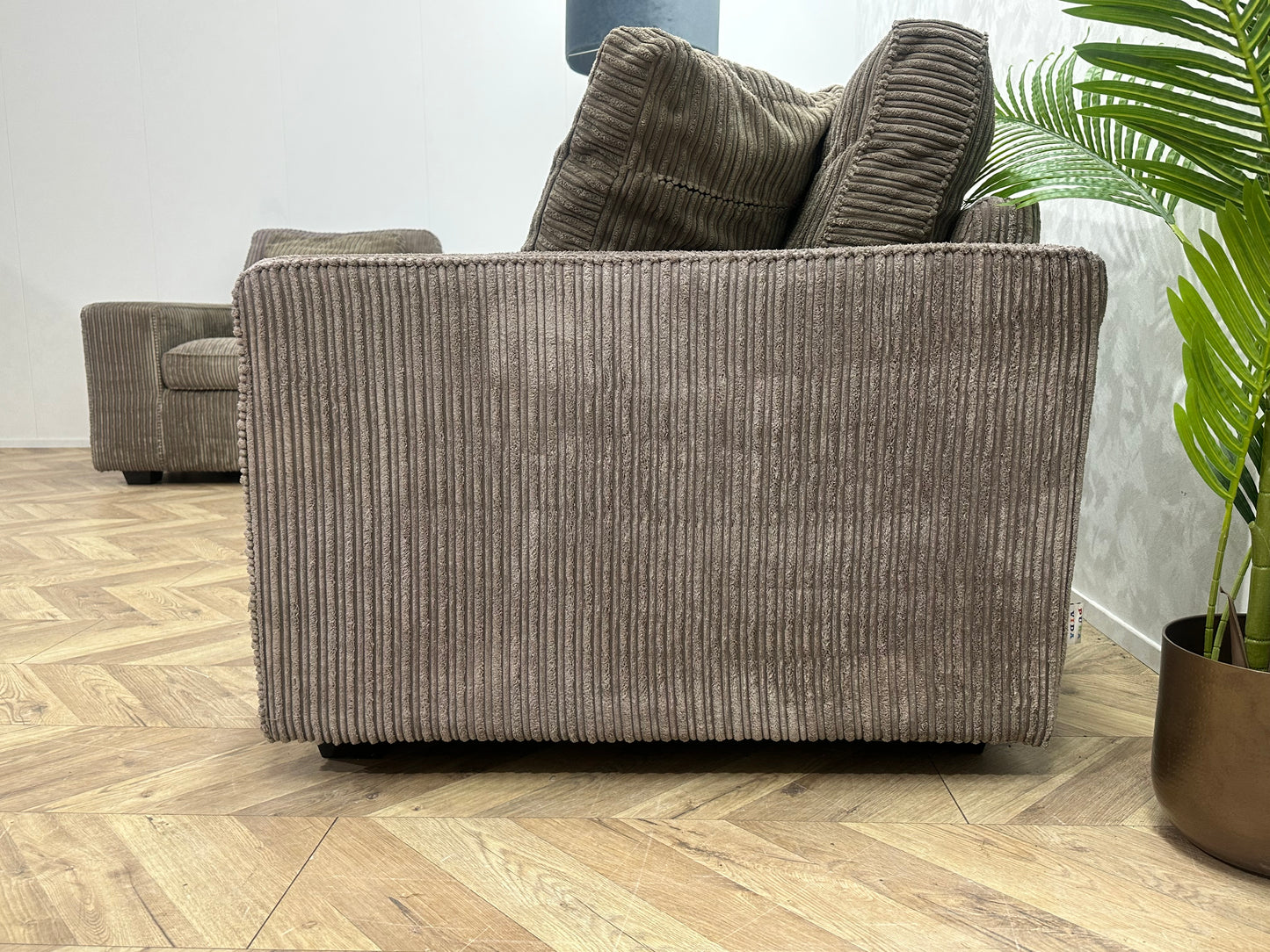 PuraVida Beige Ribstof Banken Set ~ Losse Kussens Met Afneembare Hoezen