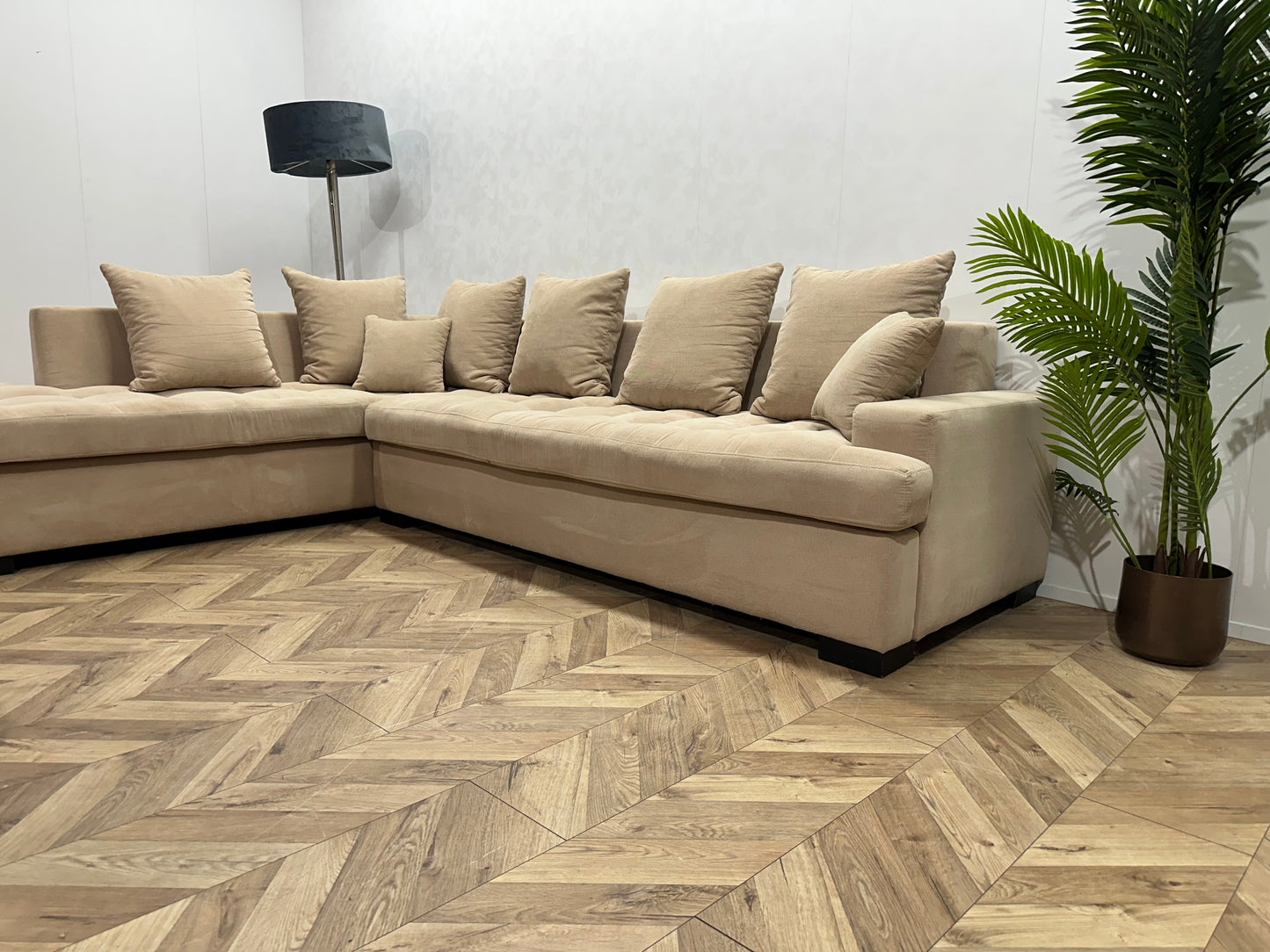 Beige Hoekbank ~ Losse Kussens Met Afneembare Hoezen